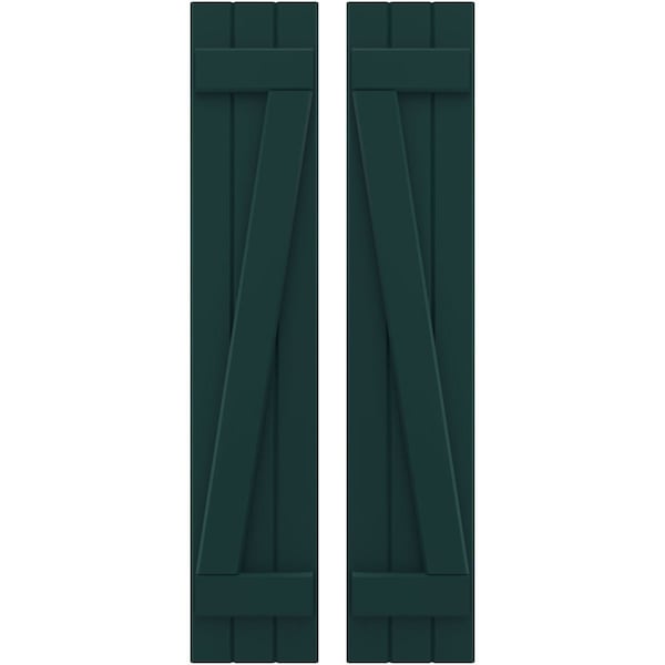 Ekena Millwork Americraft 3-Board (2 Batten) Wood Joined Board-n-Batten Shutters w/ Z-Bar, ARW102BB311X77FGH, PR ARW102BB311X77FGH - main